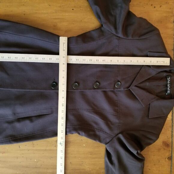 Tahari 100% Silk Jacket Brown Classic Blazer Sz 4 Small - Picture 10 of 12
